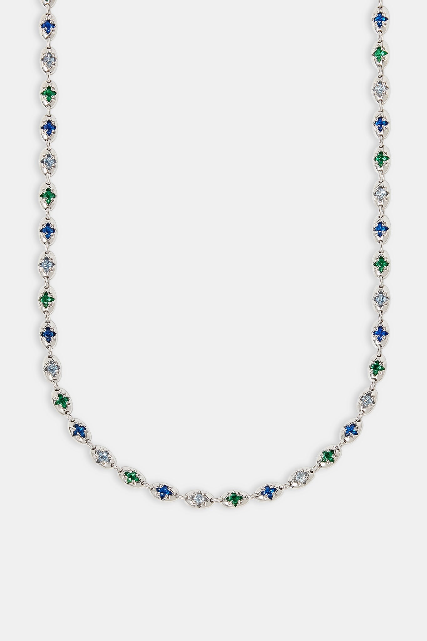 Mixed Gemstone Centre Coffee Bean Chain - 6mm